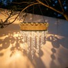Solar Outdoor Hanging Chandelier, Waterproof Rustic Rattan Hanging Light with