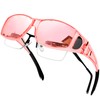 KANASTAL Pink Over Glasses Sunglasses Womens Fit Over Mens Wrap