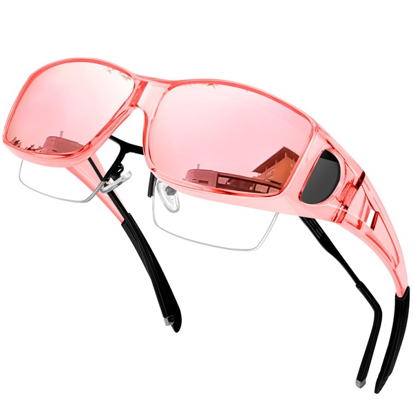 KANASTAL Pink Over Glasses Sunglasses Womens Fit Over Mens Wrap