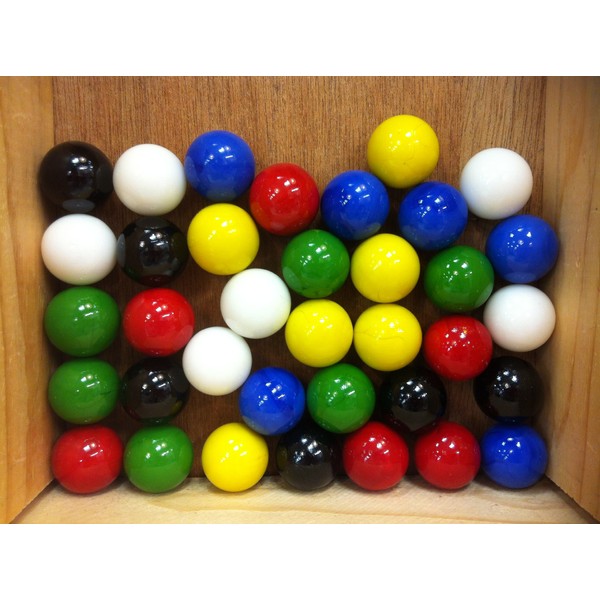 Mega Marbles Set of 36 1" Shooter Marbles Solid Colors