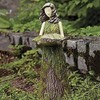 Fairy Garden Statue with Bird Feeder Lawn Resin Ornaments Garden