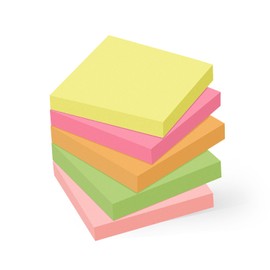 HIEALO Self-Stick Notes 3x3 Inch, Bright Colors, 5 Pads, 500 Sheets Total, 100 Sheets/Pad, Sticky Notes for Office, School, and Home Reminders