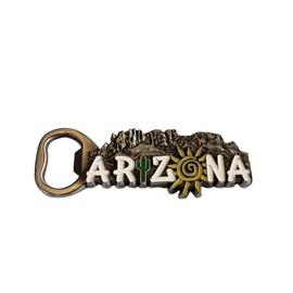 Arizona Bottle Opener Magnet - Decorative Metal Refrigerator Magnet Southwest Beer Lover Gift Idea Arizona Father's Day Gift - Arizona Souvenir… (Silver)