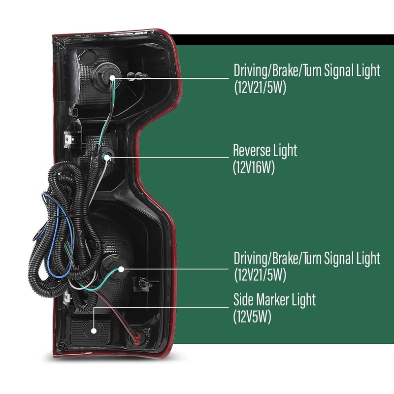 LQI Tail Light Assembly Rear Lights Tail Lamp Left Driver