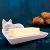 Kwirkworks Adorable Cat Ceramic Butter Dish - Unique and Versatile