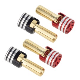 MEUS RACING 4Pcs RC Battery Heatsink Bullet Plug Connectors & Grips for 1/10 RC Crawler Car (5mm)