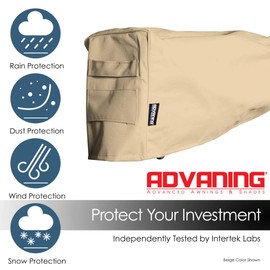 ADVANING All-Weather Protective Cover for 10' Wide Retractable Awnings, Heavy-Duty Weather Proof Polyester Fabric, Color: Beige, AC1000-P861T