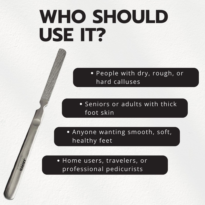 Jaws Podiatry Callus Grater, Surgical Grade Stainless Steel, Efficient Callus