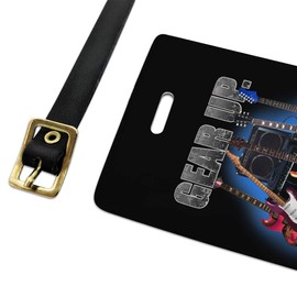 Electric Guitars Gear Up Rock and Roll Luggage ID Tags Carry-On Cards - Set of 2