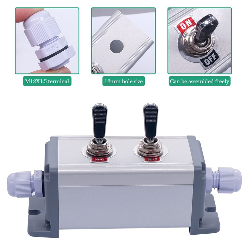 Twidec/2 Gang Toggle Switch Box 16A 250V SPST 2 Position