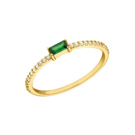 Amor 2035567 Women's Ring 925 Sterling Silver with Synthetic Zirconia Gold Comes in Jewellery Gift Box, Cubic Zirconia