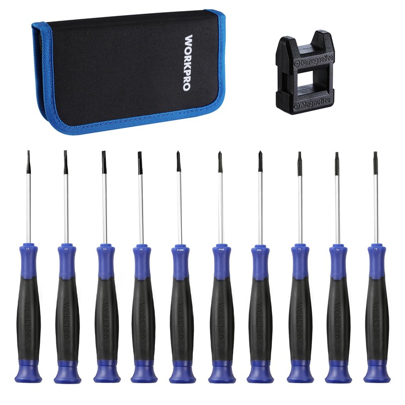 WORKPRO Precision Screwdriver Set 10-Piece, Cr-V Steel Small Screwdrivers Set,
