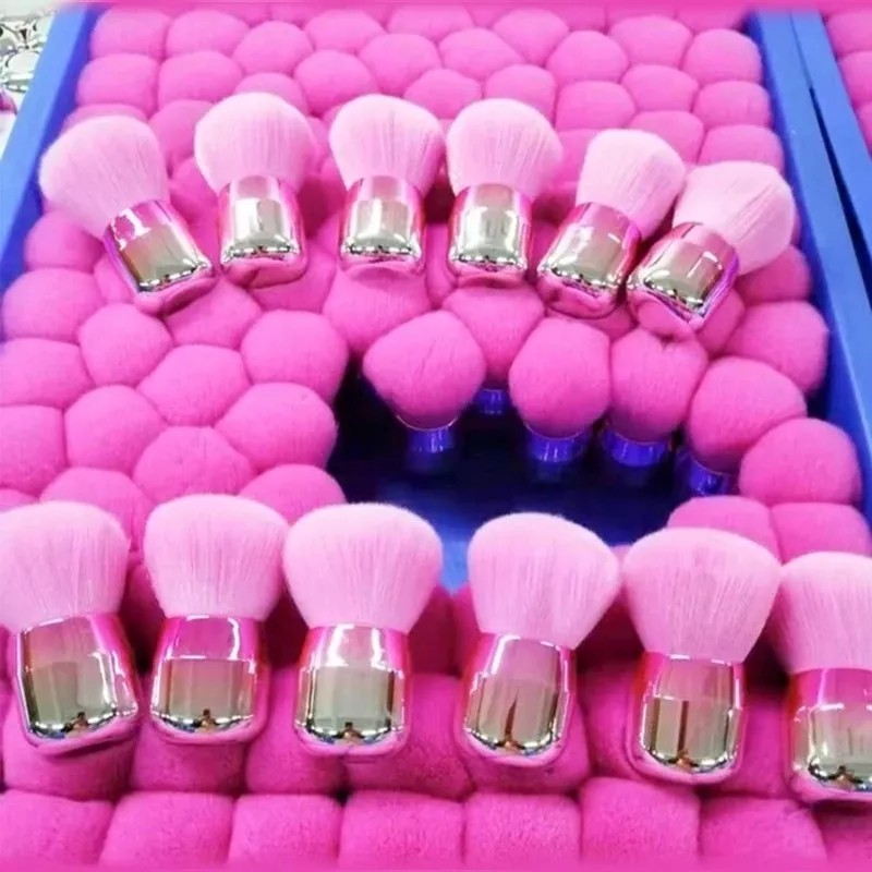 ZzDog Brocha Kabuki Redonda Suave Base Crema Rosa Tornasol