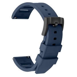 ULLCHRO Quick Release FKM Rubber Watch Bands Fluororubber Watch Band Replacement Strap for Men Women Soft Breathable Diving Strap with Black Buckle 19mm 20mm 21mm 22mm 24mm (21mm,Navy Blue)