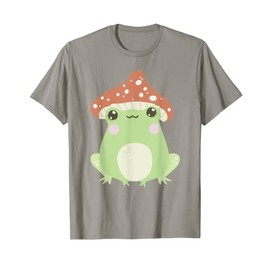 Cute Frog Mushroom Hat Cottagecore Aesthetic Kids Toddler T-Shirt