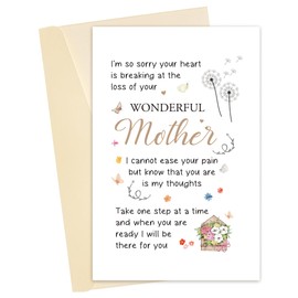 Heyshoo Sorry for Your Loss Of Your Mom, Sympathy Card for Son Daughter In Law, Special Mother's Day Condolence Card From Stepmom Godmother