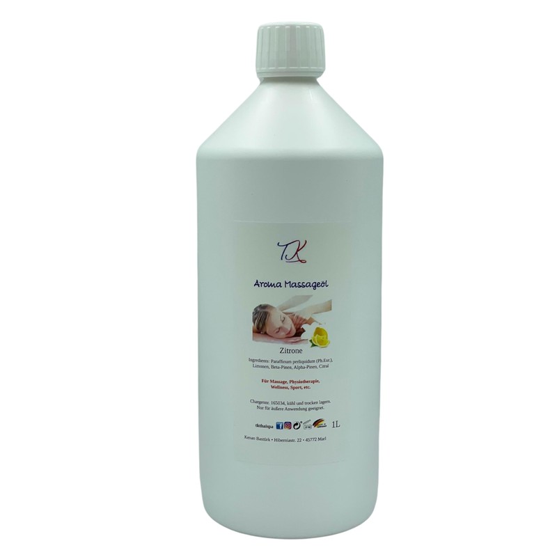 500 ml Aroma Massage Oil - Lemon for Massage, Physiotherapy,
