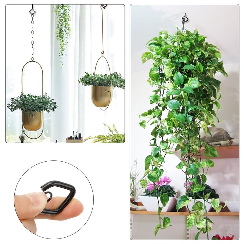 Screw Hooks, 20 Pieces Black Screw Hooks, Ceiling Hooks, Wall