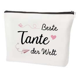 Tante Geschenk, Beste Tante der Welt Geschenk Danke Geburtstag Weihnachten Kosmetiktasche Makeup Bag Schminktasche Kosmetikbeutel Geschenke Jahrestag Geschenkideen