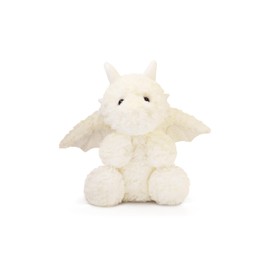 Soft Little Flying Dinosaur Stuffed Plush Pillow, Adorable White Dragon Plush Toy and Birthday Present for Kids, Adults and Collectors(White/7.9in)