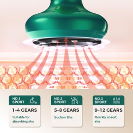 12 Level Electric Cupping Smart Scraping Massager Heating GuaSha Massage (12-speed Green)