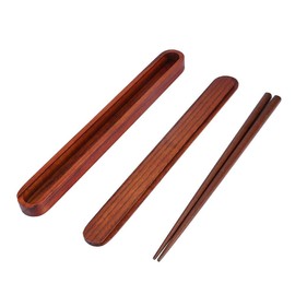 Nikou Natural Wooden Chopsticks, Portable Wooden Chopsticks, Pull-Out Chopstick Box, Deep Wood Colour (Dark Chopstick Box + Pull Chopsticks)