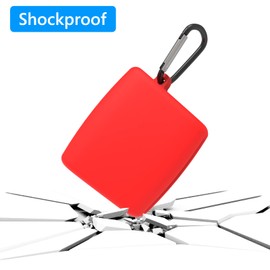 Geekria Funda de silicona compatible con Audio-Technica ATH-TWX9 True Wireless Earbuds, funda protectora con gancho para llavero, puerto de carga accesible (rojo)