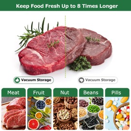 Bonsenkitchen Vacuum Bags BPA-Free, Food-Grade Vacuum Sealed Bag, Multifunctional Fresh-keeping, Storage Solution, Suitable for Meat, Fruits, Grains and Vegetables, 20 cm x 30 cm, Pack of 100, TB03