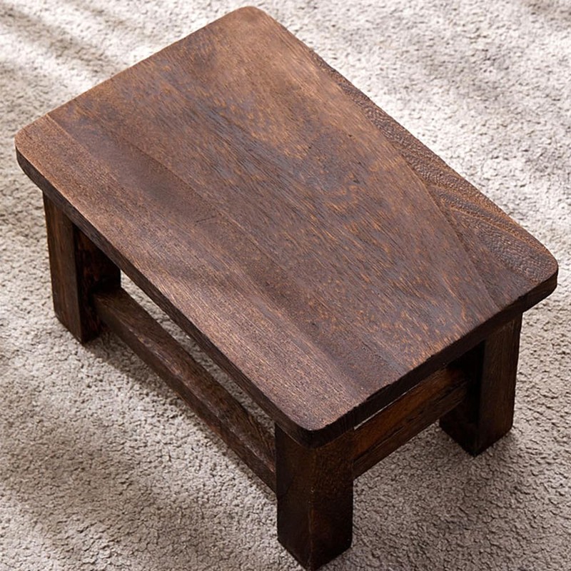 ZIJIREN Wooden Footstool, Coffee Table Stool, Shoe Carrier Stool, Planting