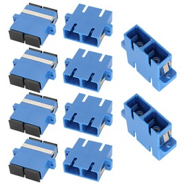 XMSJSIY SC-SC Fibre Optic Coupler Adapter SC/UPC Female to Female Duplex Network Internet Converter Connector – 10 Pieces (Duplex)