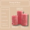 Becky Home Pink Scented Pillar Candles Set of 3, 3x4,