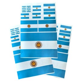 EUIOSFDC Decal in Multiple Sizes Argentina Flag Sticker 3 Sheets Adhesive Tearproof Waterproof Synthetic Stickers (Blue Argentina)