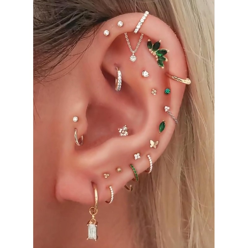 Ear Piercing Kit-15 PCS Disposable Self Ear Piercing Gun Piercing