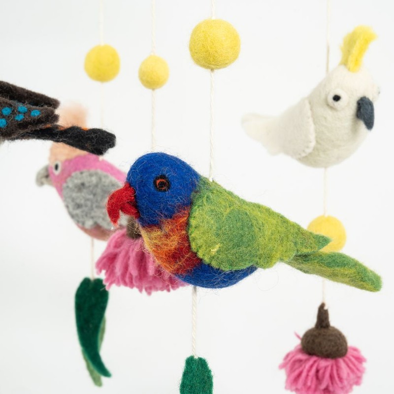 Biome Range Felt Hanging Mobile - Australian Birds