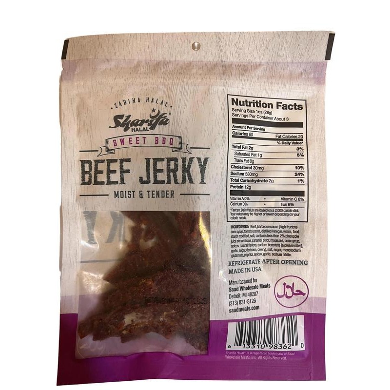 Halal Sweet BBQ Beef Jerky