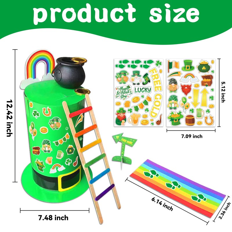 JUESMOS St Patrick's Day Leprechaun Trap Kit for Kids St