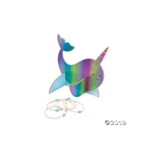 Fun Express NARWHAL Wooden Ring TOSS Game - Toys -