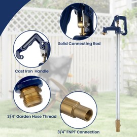 Solimeta 3.25FT Frost Proof Yard Hydrant, Freeze-Proof Outdoor Faucet, 12" Bury Depth, 3/4" NPT Connection & 3/4" NH Hose Coupling for Yard Garden Farm Irrigation