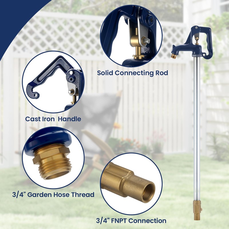 Solimeta 3.25FT Frost Proof Yard Hydrant, Freeze-Proof Outdoor Faucet, 12"