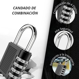 NOVOTEND - Candado Resistente de 4 dígitos para locker, cadenas, puerta, Candado de combinación de 4 dígitos en color negro, Candado para maleta de viaje, Cerradura de equipaje, etc.