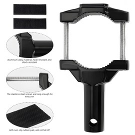 Pack of 2 Motorcycle Headlight Holders, Universal Tube Light Holder, Motorcycle Accessories, Length and Width Approx. 14 x 7.2 cm, Driving Lamp Holder, for Universal Motorcycle Bumper, Black