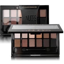 Nude Eyeshadow Palette Smoky Eyeshadow Black Eye Makeup Shimmer Matte 12 Shades Highly Pigmented Rose Nudes Everyday Neutral Natural Look For Women Girls,With Brushes