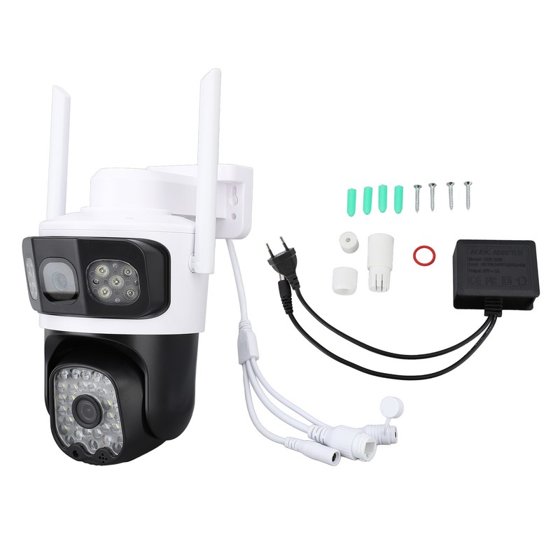 Pan Tilt Security Camera WiFi Dual Lens 4MP Night Vision
