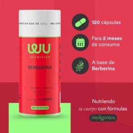 Suplemento Berberina Pura Wu Nutrition 120 Capsulas Sin sabor Para 2 Meses De Consumo Bienestar