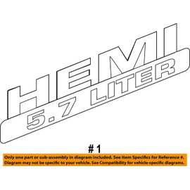 New Oem Dodge Ram Mopar Front Fender Emblem/nameplate Flat Black And Red "Hemi" And In Red "5.7 LITER"68247898AA