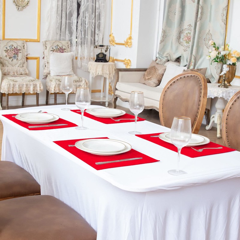Rinpon Cloth Placemats Set of 8, Linen Type Fabric Placemats