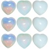 KYEYGWO 10 Pieces Mini Opalite Crystal Heart Worry Stone Gemstone