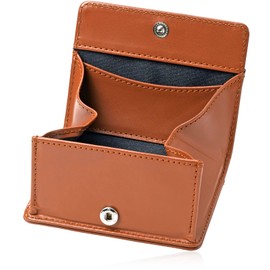 yaoraca Men's Coin Purse, Can Store Bills and Cards, Genuine Leather, Coin Case, Box Type, Men's, Camel