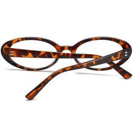 Kursan Small Oval Blue Light Blocking Glasses for Women Men Vintage Fashion 90s Retro Frame Style Eyeglasses(Tortoise)