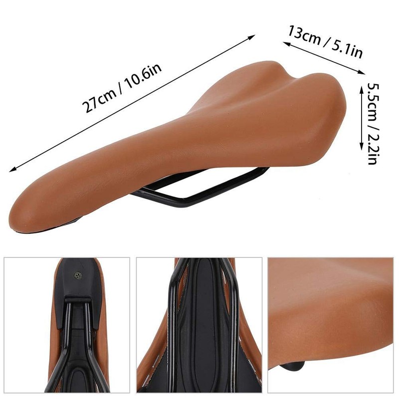 Bike Seat, 2 Colors Shockproof Wear-resistant PU Leather Bicycle Saddle